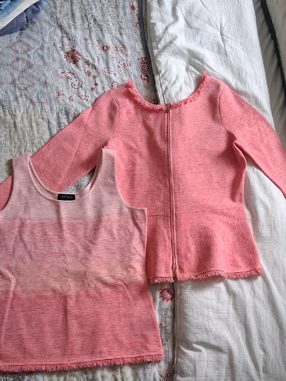 Carlisle Pink Two-Piece Top Set - Tank & Zip-Back Jacket